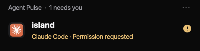 Agent Pulse renderer example showing a Claude Code permission request